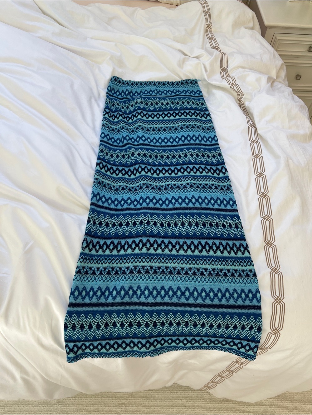 Top Secret Blue Patterned Maxi Skirt